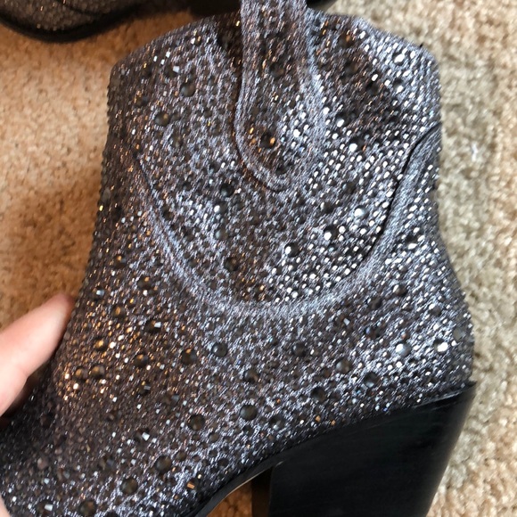 Jessica Simpson Tamira 2 pewter rhinestone boot 8 - Picture 8 of 8